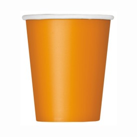 Pumpkin Orange Solid 9oz Paper Cups, 14ct