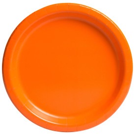 Pumpkin Orange Solid Round 9in Dinner Plates, 16ct