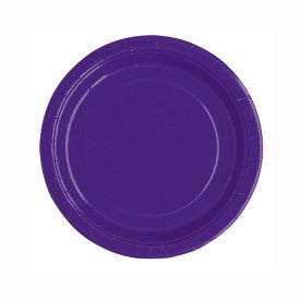 Deep Purple Solid Round 7in Dessert Plates, 20ct