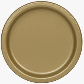 Gold Solid Round 7in Dessert Plates, 20ct