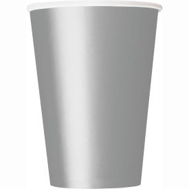 Silver Solid 9oz Paper Cups, 14ct