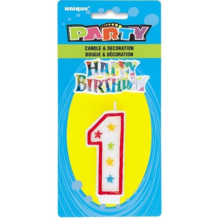 Number 1 Birthday Candle And Cake Topper 2/ct