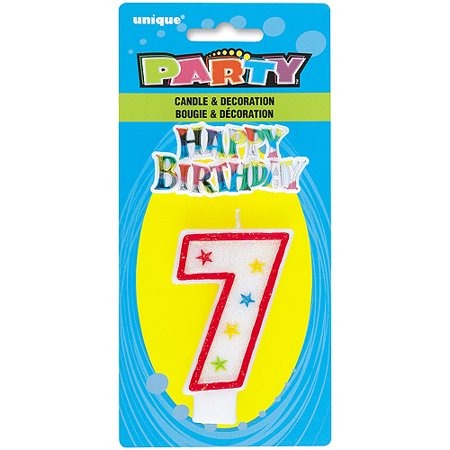 Number 7 Birthday Candle And Cake Topper 2/ct