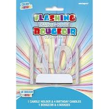 Number 40 Flashing Holder with Birthday Candles 3/ct