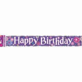 Foil Birthday Blossoms Banner 12/ft