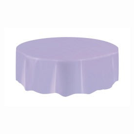 Lavender Solid Round Plastic Table Cover, 84in