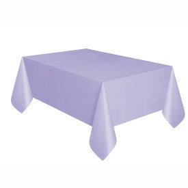 Lavender Solid Rectangular Plastic Table Cover, 54in x 108in