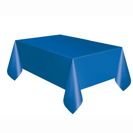 Royal Blue Solid Rectangular Plastic Table Cover, 54inx108in