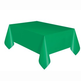 Emerald Green Solid Rectangular Plastic Table Cover, 54in x 108in