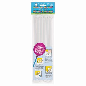 White Balloon Sticks & Cups 12in 6/ct