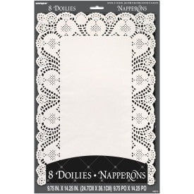 White Placemat Doilies 9.75in x  14.25in 8/ct