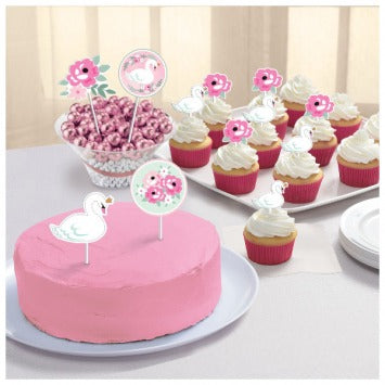 Sweet Swan Paper Toppers 12/ct