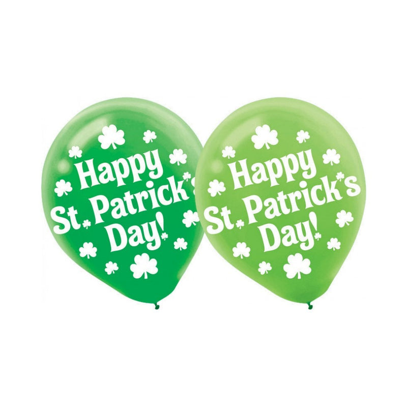 St. Patrick's Day Latex Balloons 12in 15/ct