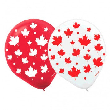 Canada Day Latex Balloons 12in 15/ct