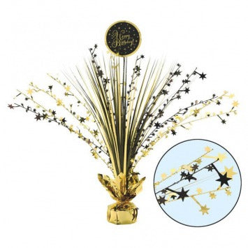 Gold Birthday Foil Spray Centerpiece 18in