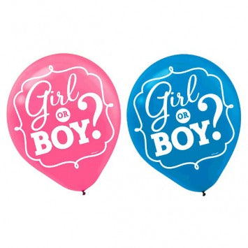 Girl or Boy? Latex Balloons 12in 15/ct
