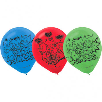 PJ Masks Latex Balloons  12in 6/ct