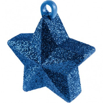 Glitter Star Balloon Weight - Blue 6oz