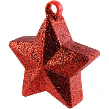 Glitter Star Balloon Weight - Red 6oz