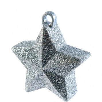 Silver Glitter Star Balloon Weight 6oz