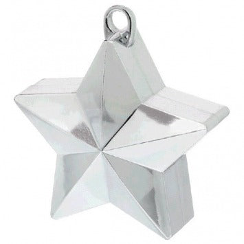 Silver Star Electroplated Balloon Weight 6oz