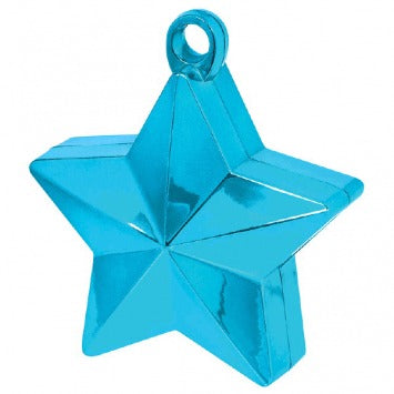 Star Foil Balloon Weight- Caribbean Blue 6oz