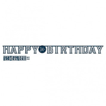 Happy Birthday Man Jumbo Add-An-Age Letter Banner 10 1/2ft x 10in