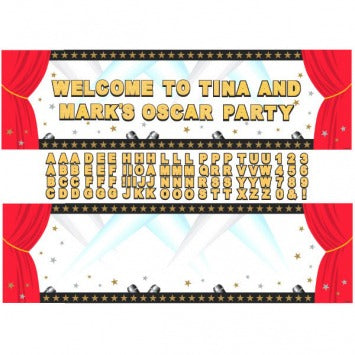Hollywood Personalized Giant Sign Banner 65in X 20in 120 adhesive stickers