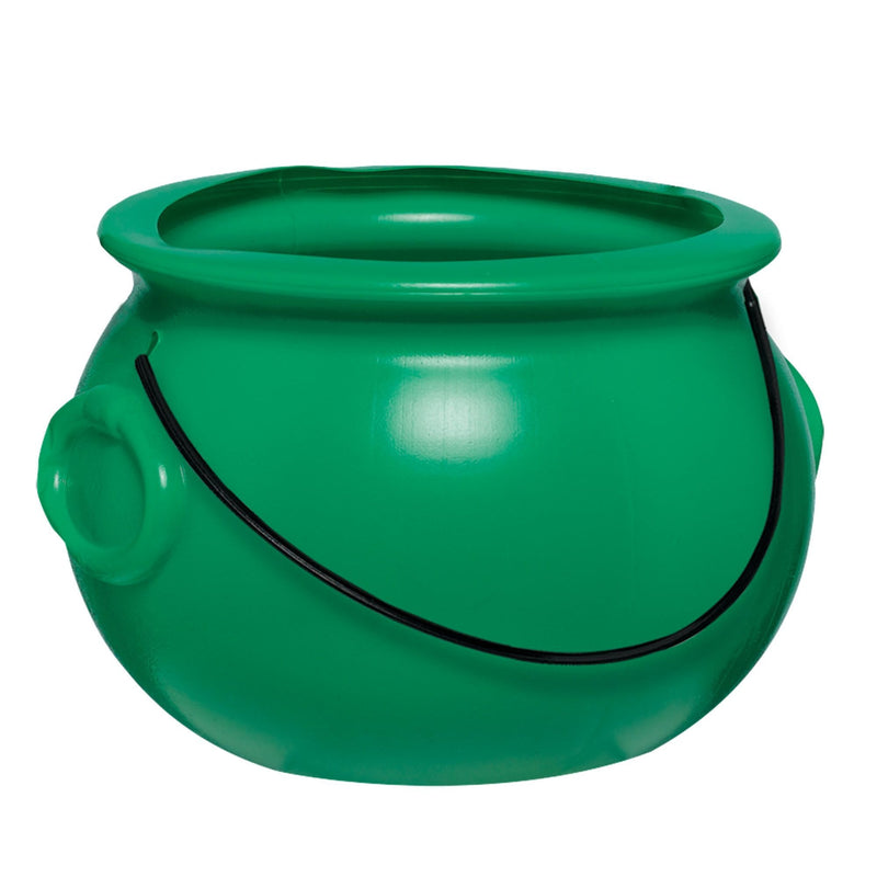 Plastic Pot Of Gold - Green 8in 1/ct