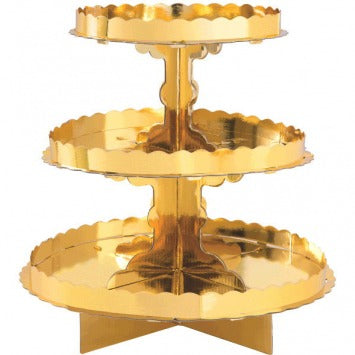 Treat Stand w/Border - Gold 11 1/2in x 11 1/4in