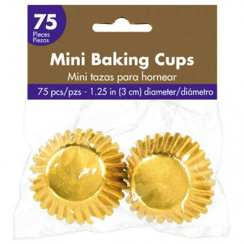 Mini Cupcake Cases - Gold 1 1/4in 75/ct