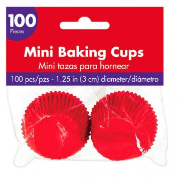 Mini Cupcake Cases - Apple Red 1 1/4in 100/ct