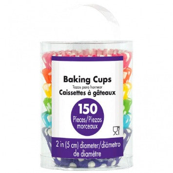 Bright Cupcake Cases - Polka Dot Rainbow 2in 150/ct