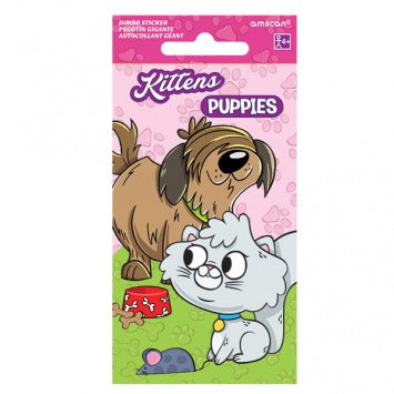 Kittens and Puppies Jumbo Sticker 5 1/2in x 2 3/4in 1/ct