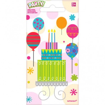 Party Jumbo Sticker 5 1/2in x 2 3/4in 1/ct