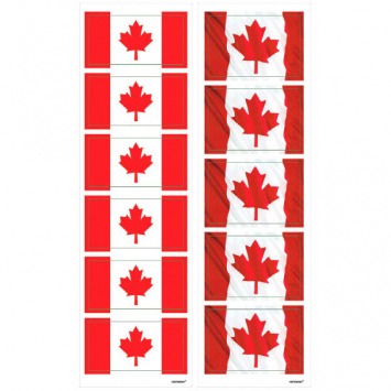 Canada Day Small Flag Stickers 8/ct