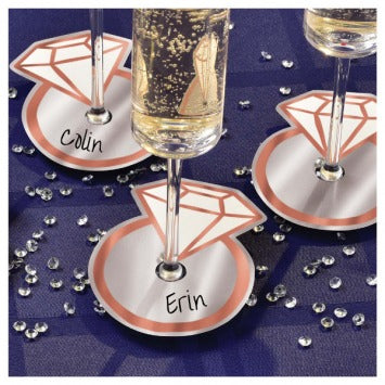 Navy Bride Glass Tags 4in x 3 1/4in 18/ct