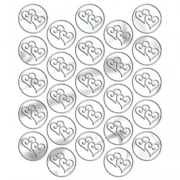 Silver Heart Metallic Seals