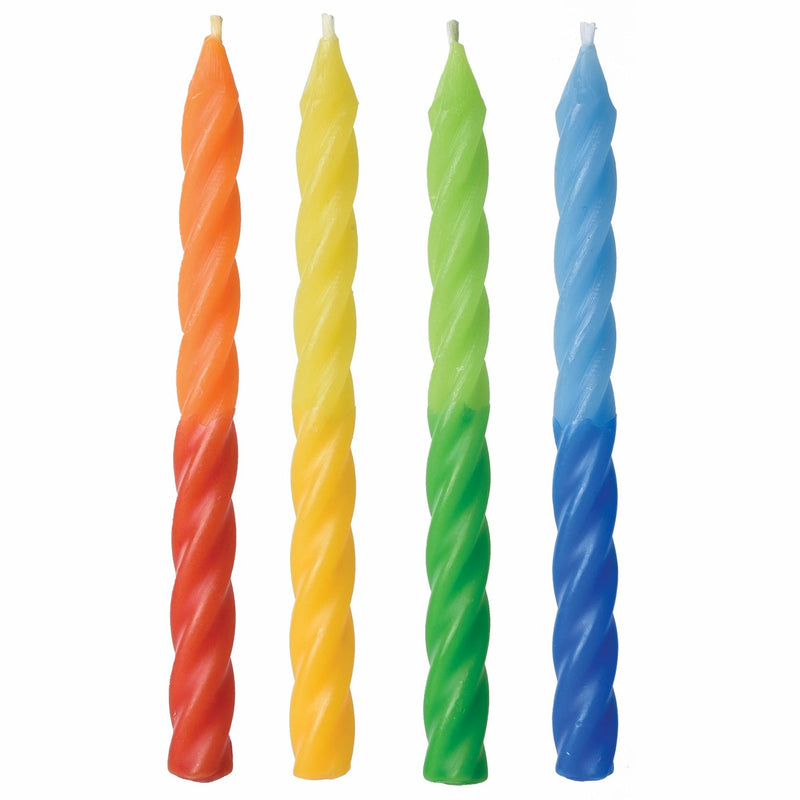 Rainbow Colorblock Candles 3 1/4in 12/ct