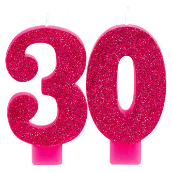 Pink and Gold Milestone 30 Numeral Candles