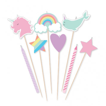 Magical Rainbow Birthday Candle Mix 8/ct
