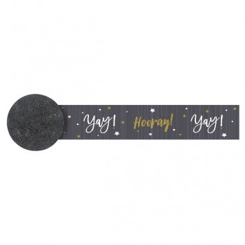 Hooray Yay Crepe- Black/Silver/Gold 81ft