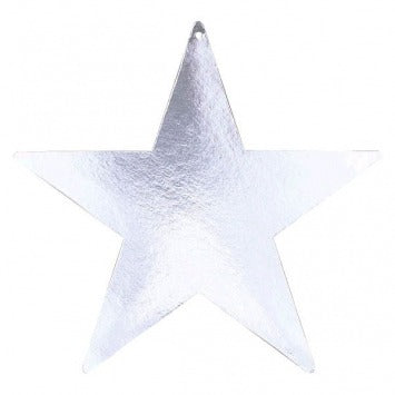 Silver Foil Star Cutouts, 12in