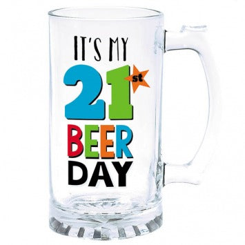 21st Brilliant Birthday Glass Beer Tankard