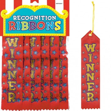 Winner Recognition Ribbons 7 1/2in x 2in 12ct