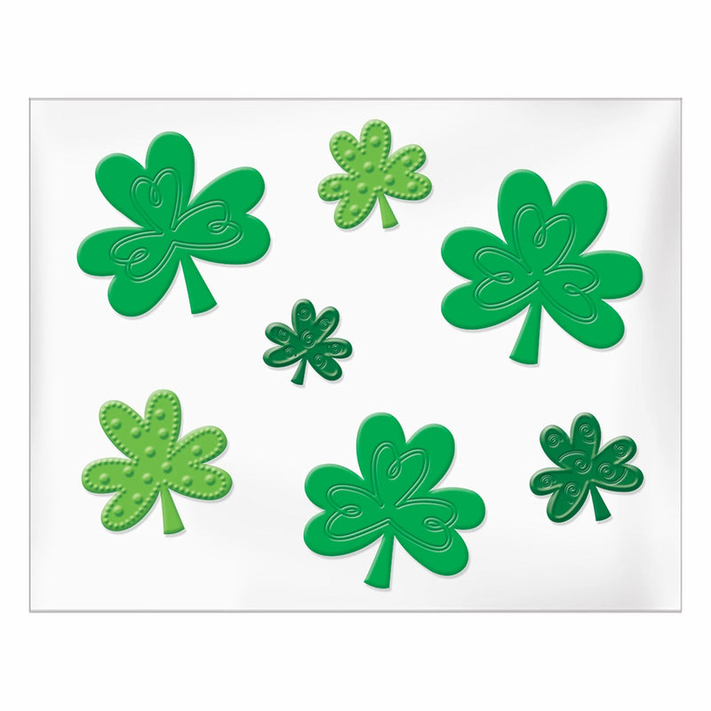 Shamrocks Clings - Silicone 12in x 12in (Pkg. Size)  1/ct