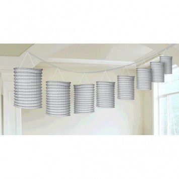 Silver Paper Lantern Garland 12ft