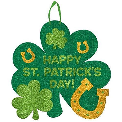 St. Patrick's Day Wood Glitter Sign 1/ct