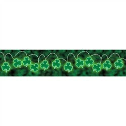 St. Patrick's Day Shamrocks Battery Operated LED Lights: 54in Lighted Length; 70in Total Length