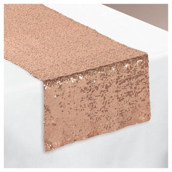 Rose Gold Sequin Table Runner 13in x 72in